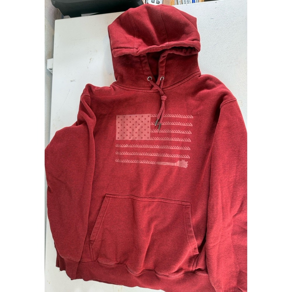 Hooey Men's Hoodie Sweatshirt Red Flag Size Large Cowboy Rodeo